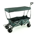 thumbnail image 3 of Creative Outdoor Foldable Wagon with Canopy and All Terrain Wheels, 150lbs Weight Capacity, Forest Diamond, 3 of 5