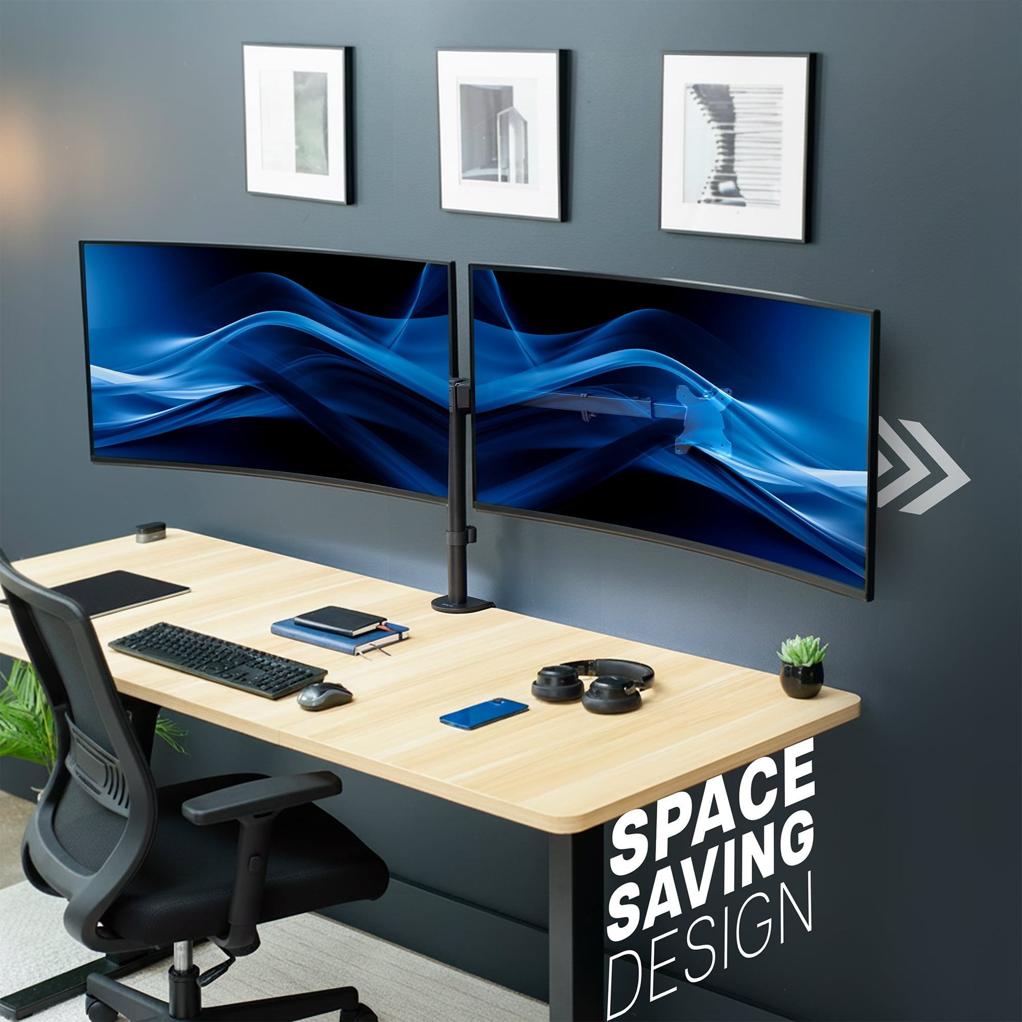 VIVO Telescoping Dual Ultrawide 40" to 45" Monitor Heavy Duty Desk Mount Stand