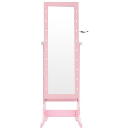 Posh Living Sebastian Marquee Lights Armoire Jewelry Storage Organizer Blush