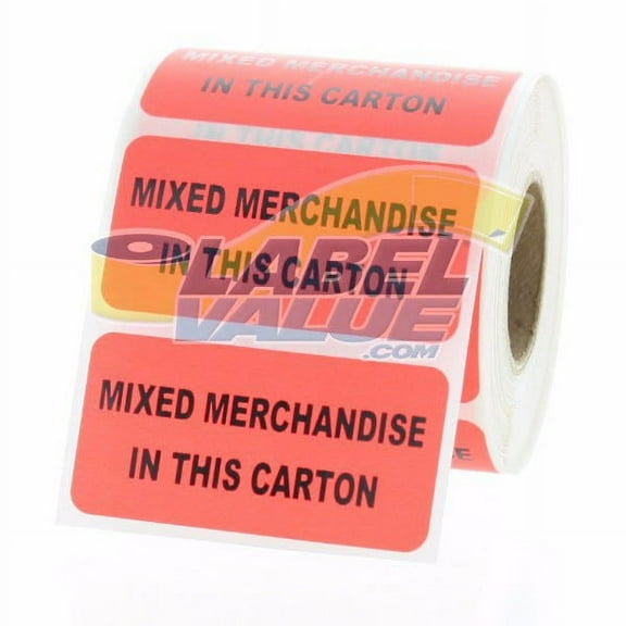 MIXED MERCHANDISE IN THIS CARTON Inventory Labels 2" x 1"