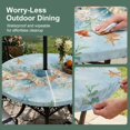 thumbnail image 5 of Round Outdoor Tablecloth with Umbrella Hole and Zipper, Beach Coastal Blue Tablecloth with Elastic Waterproof, Nautical Shell Starfish Coral Summer Patio Table Covers for 31" - 35" Pool Tables, 5 of 9