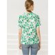 thumbnail image 5 of INSPIRE CHIC Blusa Estampada Floral Mangas Cortas Cuello Redondo Con Volantes Top Casual Para Mujeres Verde XS, 5 of 6