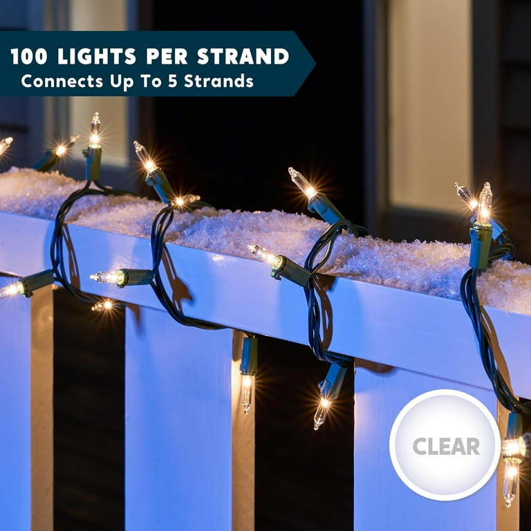 Clear Led Christmas String Lights 100 Clear Christmas Lights On A