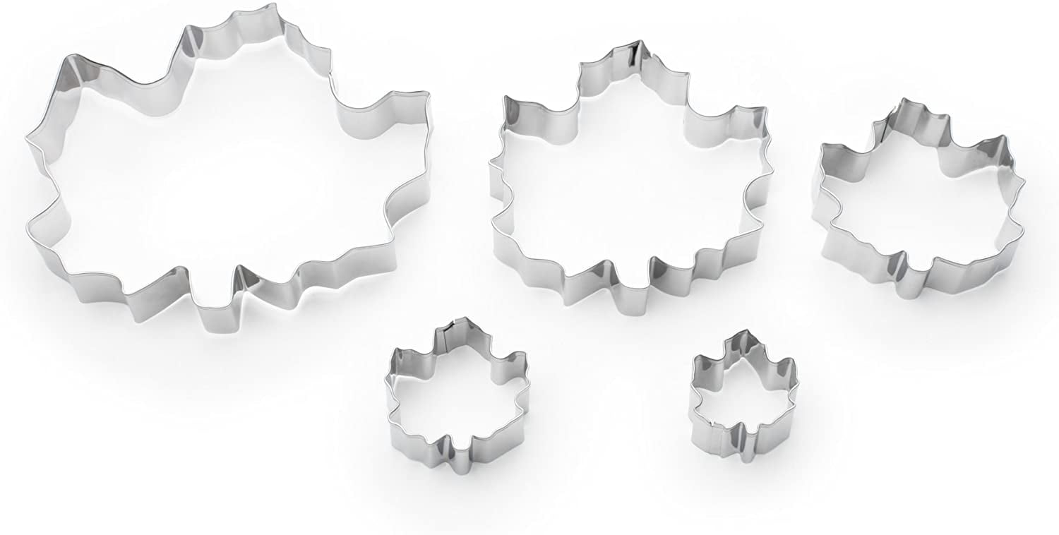 Fox Run 36092 Maple Leaf Cookie Cutters, 5 piece, Silver