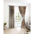 thumbnail image 3 of Brown Blackout Curtains for Bedroom/Living Room, Thermal Insulated Kitchen Curtains, Oil Painting Abstract Art Contemporary Grommet Darkening Window Treatment Drapes 27.5"x39"x2, 3 of 8