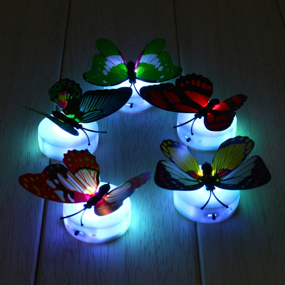 Knifun Colorful Changing Butterfly LED Night Light Lamp Home Room Desk