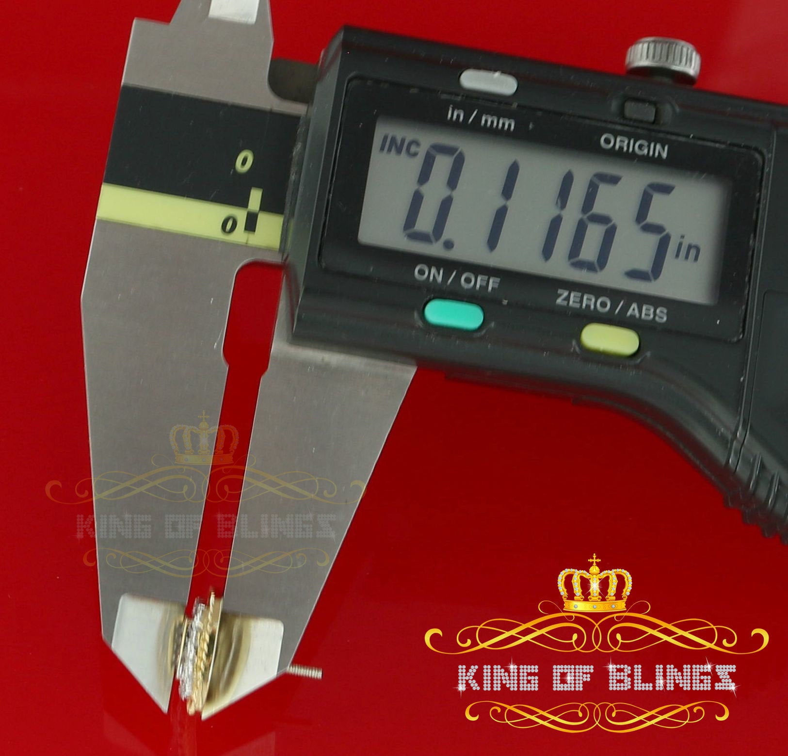 King of Bling's 0.55ct Diamond 925 Sterling Silver Hip Hop Yellow Stud Earring For Men / Women