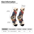 thumbnail image 2 of Wukai Samurai Frog Guitar Print Contrast Color Mid-tube Socks, 3D Printing Design Adult Socks, High Elastic Breathable Sports Socks, Suitable for Daily,Unisex, 2 of 6