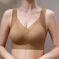 thumbnail image 2 of Wdgfv Seamless Jelly Bras for Women - Full Coverage Wireless Bra with Support and Lift for Older Khaki L, 2 of 5