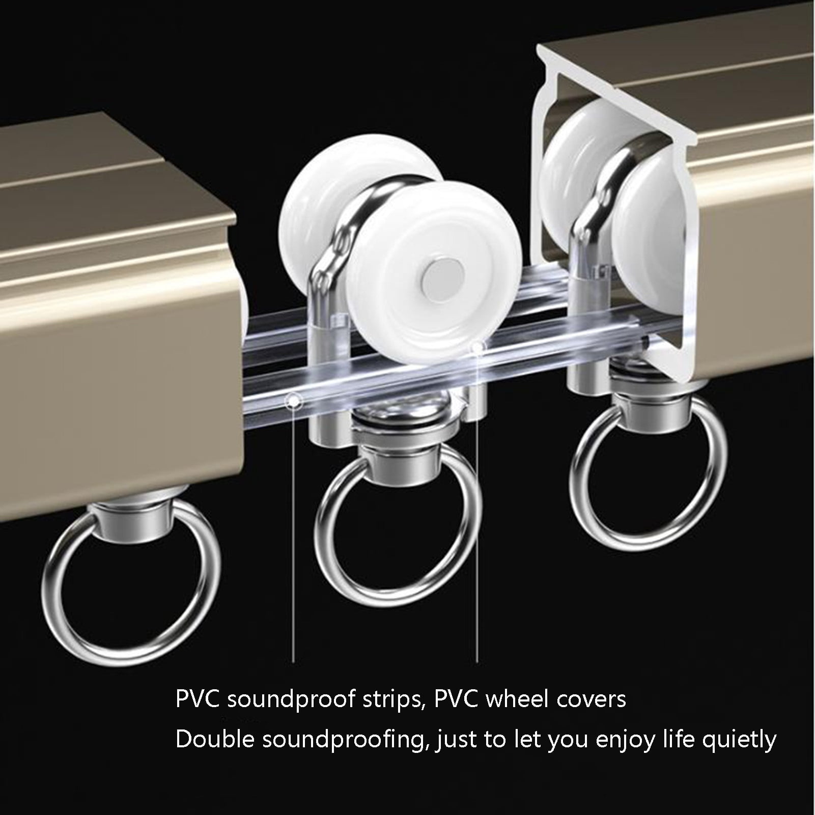 Aluminum Alloy Curtain Track, Mute Ceiling Mounted Curtain Rod, Sliding Curtain Rod for Office, Living Room, Bedroom