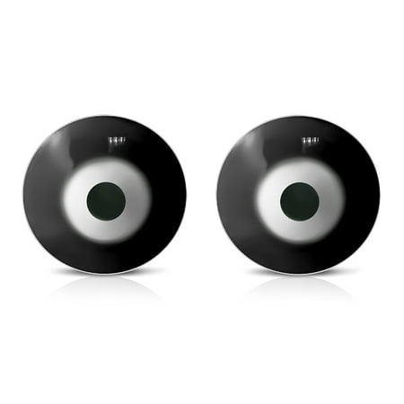 - Stainless Steel Black Round Evil Eye Stud Earrings, 0.30