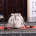 thumbnail image 1 of Retro Antique Flower Pattern Drawstring Bundle Pocket Cotton Linen Jewelry Storage Bag Solid Color Teaware Storage Bag Teacup Bag Teapot Bundle Pocket Tea Tools BEIGE, 1 of 8