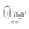 thumbnail image 3 of Uxcell 316 Stainless Steel Wire Rope Clip Clamp for 2mm Diameter Cable, 8 Pack, 3 of 5