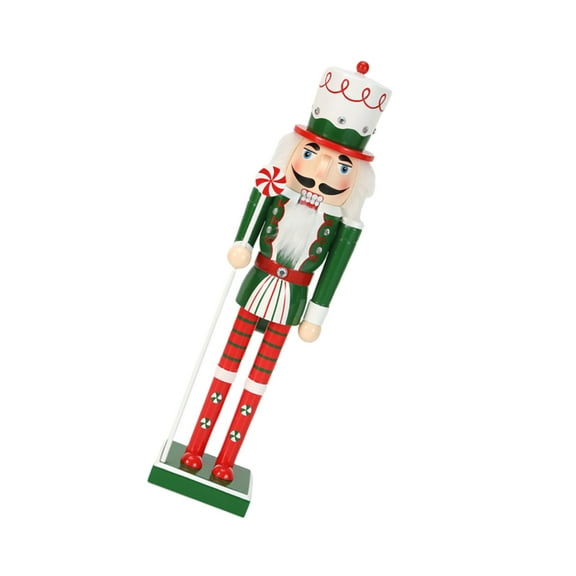 38cm Christmas Nutcrackers Hand Painted Wooden King Standing Soldier Puppet Handcraft Party Home Offices Decorations