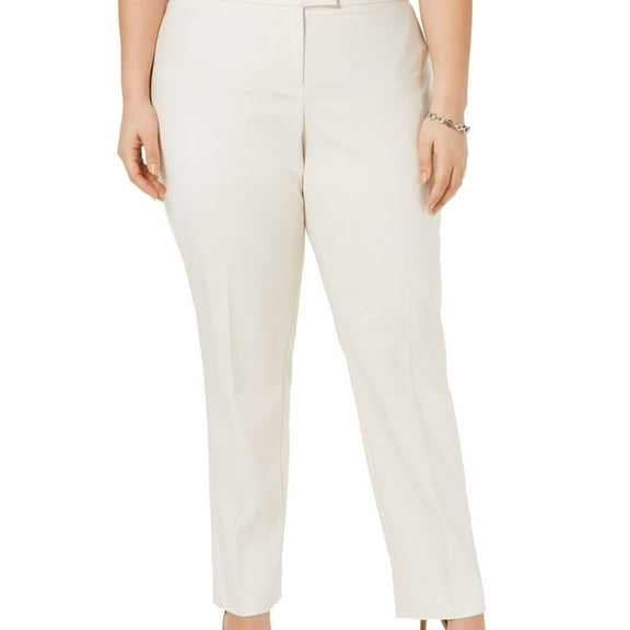 ANNE KLEIN $99 Womens New 0145 White Formal Pants 24W Plus B B