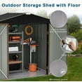 thumbnail image 4 of PUKAMI Outdoor Storage Shed with Floor, 6x4 FT Utility Tool Shed Storage House with Lockable Door, Steel Anti-Corrosion Garden Shed Outdoor Metal Shed for Garden Backyard Patio Lawn, 4 of 8