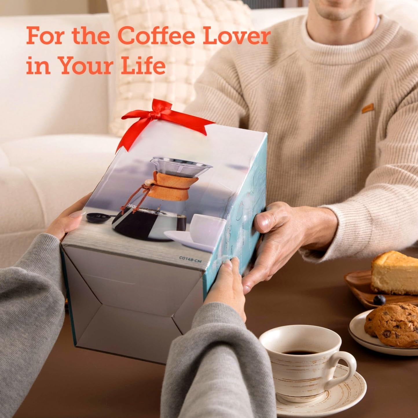 WAAYEE Pour Over Coffee Maker with Double Layer Stainless Steel Filter, 8-Cup, 34oz, Drip Coffee Maker, Coffee Dripper Brewer, High Heat Resistant Carafe, also for Camping, Hiking