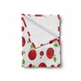 thumbnail image 2 of Fruits Soft Flannel Fleece Throw Blanket, Vivid Colored Cartoon Style Ripe Red Apples Vitamins Taste Healthy Food, Cozy Plush for Indoor and Outdoor Use, 70" x 90", Red Green White, by Ambesonne, 2 of 6