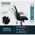 thumbnail image 2 of Height Adjustable Swivel Office Chair 400 lbs, Ergonomic Mesh Desk Chair with Lumbar Support & Flip-Up Arms, Mid-Back Computer Task Chair for Home, Bedroom & Office, 2 of 8