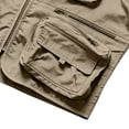 thumbnail image 6 of GrmtClth Mens Utility Fishing Vest 2026 Hiking Camping Multi Pockets Sleeveless Jacket Casual Breathable Outdoor Waistcoats Lightweight Clothing Khaki 2XL, 6 of 8