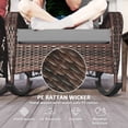 thumbnail image 3 of Set of 2 Outdoor Wicker Rattan Rocking Chairs with Thick Grey Cushions, Heavy-Duty Steel Frame Patio Rocker Set for Garden, Backyard, Porch and Conservatory, 29.5" W x 38.6" D, 3 of 7