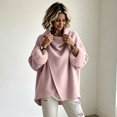 thumbnail image 5 of Coats For Women Short Fuzzy Cuff Draped Collar Loose Fit Outerwear Solid Color Long Sleeve Casual Jacket For Fall Winter, 5 of 6