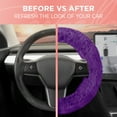 thumbnail image 6 of BDK Faux Fur / Wool / Sheepskin Steering Wheel Cover for Women - Soft, Fluffy, and Warm, Great for Winter (Purple), 6 of 8