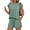 Green, variant on ZANKLEY Womens Crew Neck Two Piece short Sets Cap Sleeve Drawstring Summer Sweatsuit with Pocket