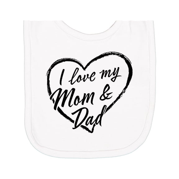 Inktastic I Love My Mom and Dad in Black Chalk Heart Newborn Bib