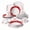 White/Red, variant on 30-Piece Porcelain Ceramic Dinnerware Set, Dishwasher & Microwave Safe Kitchen Dinner Plate Set with 6 Dinner Plates, 6 Soup Plates, 6 Dessert Plates, 6 Cups & 6 Saucers