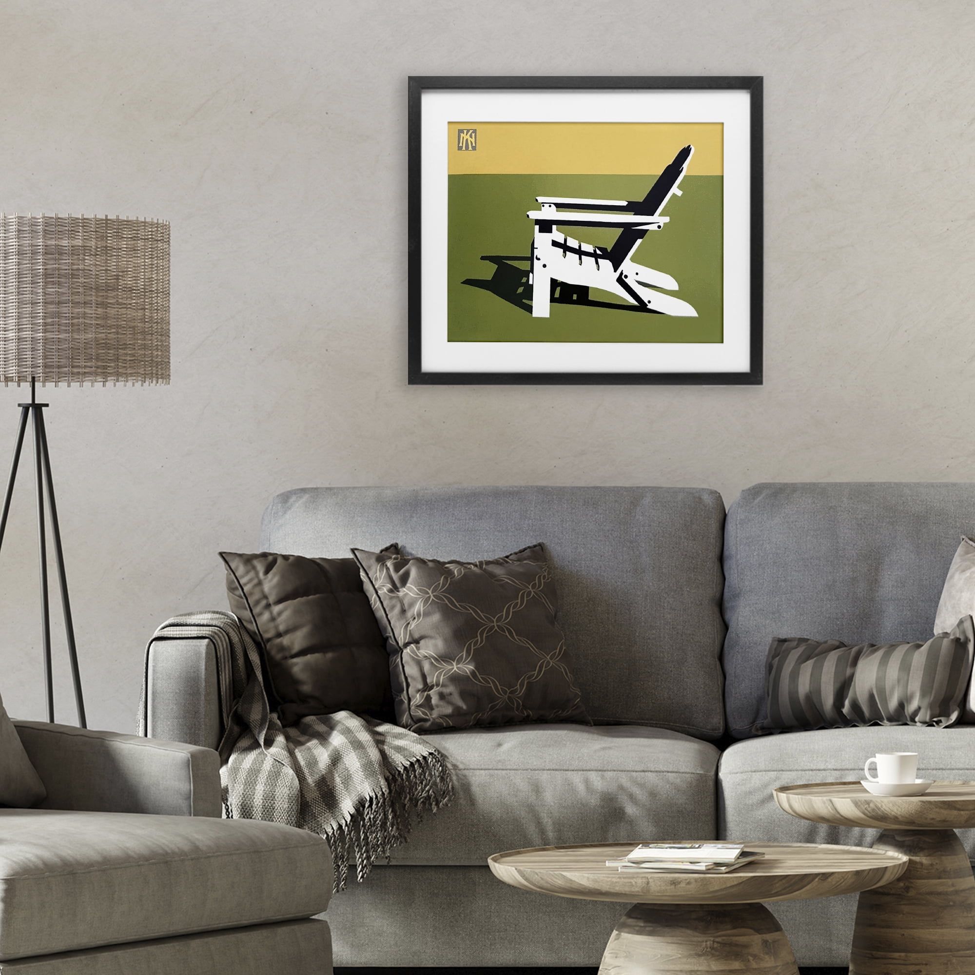 Stupell Industries Minimal Sunlit Lounge Chair Black Framed Print Under Glass, design by Jadei Graphics