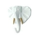 thumbnail image 2 of Toystoory Gancho para llaves con cabeza de Animal, resistente y duradero, de resina, para una fácil organización, buenos ganchos decorativos Decoración del hogar Oro blanco (elefante, 2 of 6