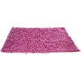 thumbnail image 4 of DaDa Bedding Fuchsia Magenta Pink Shaggy Soft Chenille Noodle Carpet Rug Bath Mat, 4 of 11