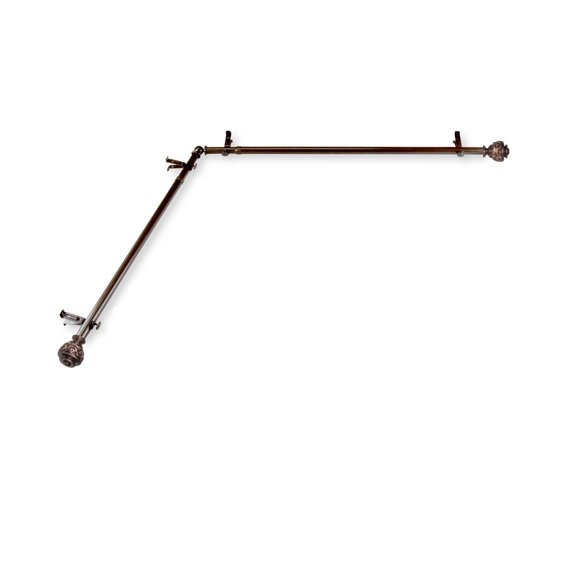 Domovina Raina 13/16-inch Single Corner Window Curtain Rod-Color:Cocoa,Size:48-84"