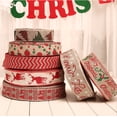 thumbnail image 2 of AUPERTO Christmas Burlap Ribbon, Red White Brown, Wired Edged, Ribbons & Bows, 2 of 5