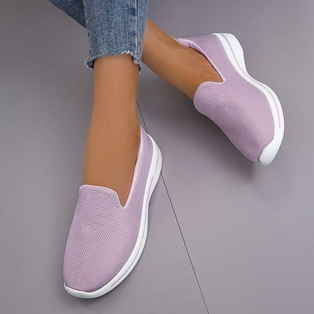 

YOTAMI Breathable Sport Shoes Flying Woven Soft Sole Casual Shoes for Women Mesh Flat Shoes Large Size Fly Woven Breathable Single Outdoor Hiking Travel Shoes Pink 10.5