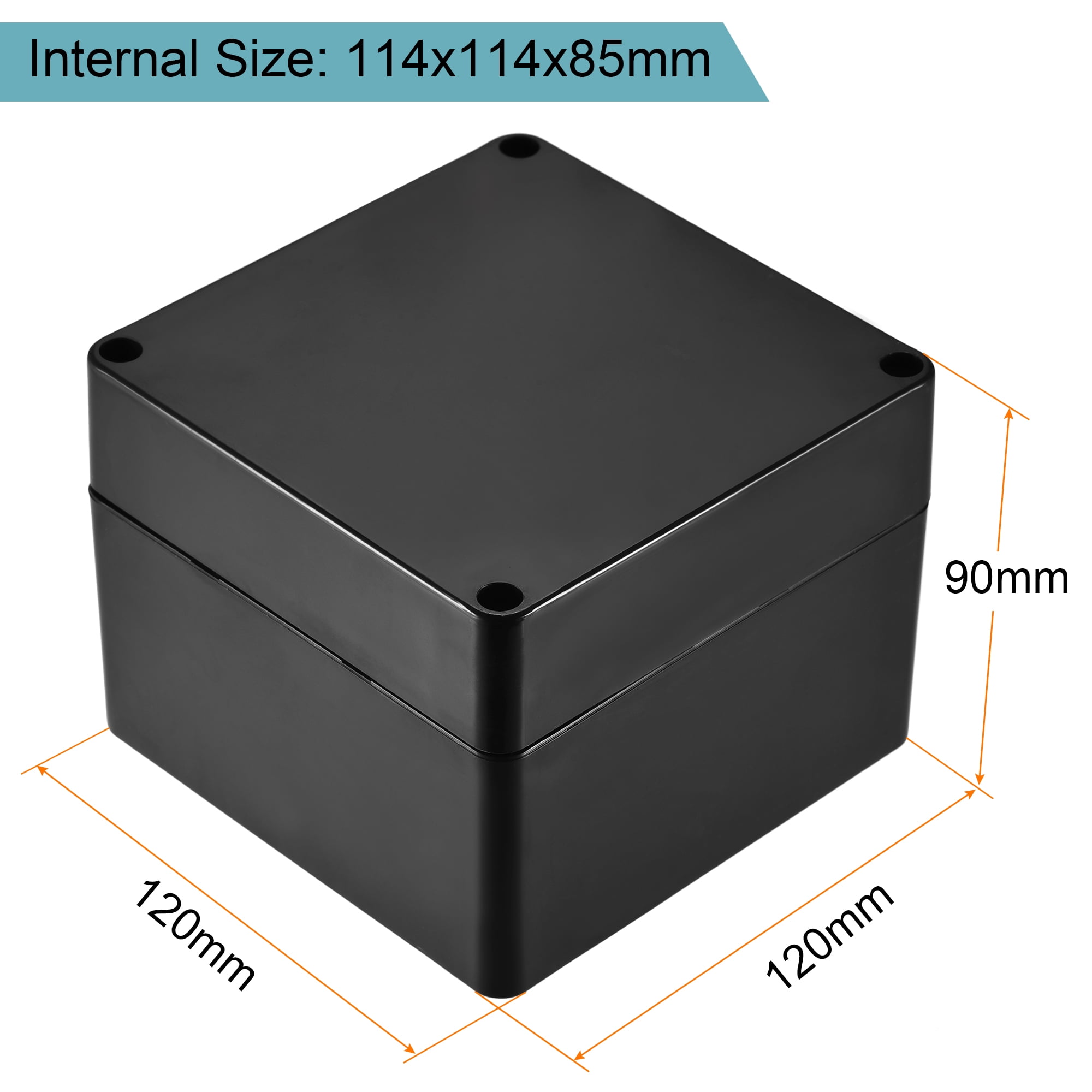 Uxcell Waterproof Junction Box 120x120x90mm ABS for Electrical Project Black