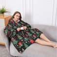 thumbnail image 5 of Oversized Wearable Blanket Hoodie,Dark Christmas Tree and Gift Pattern Sherpa Blanket Hoodie with Super Pockets,Super Warm Fuzzy Pullover for Women & Men, 5 of 6