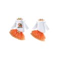 thumbnail image 2 of RUINIXCW Baby Girl Halloween Outfit Printed Long Sleeve Romper Tulle Skirt Headband, 2 of 8