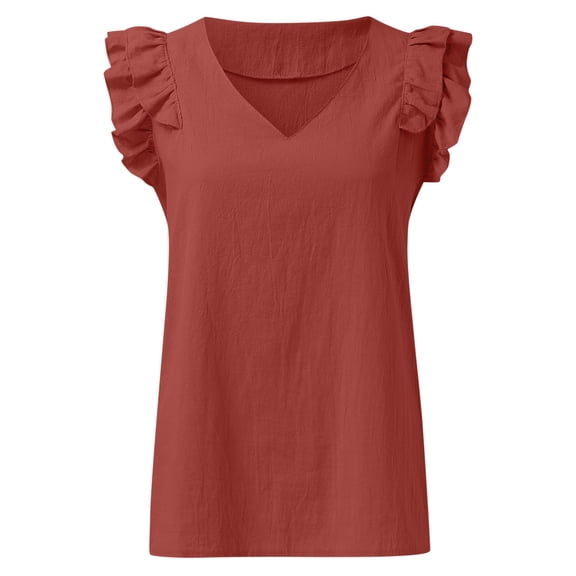 Aayomet Womens Casual Sleeveless Womens Summer Tops Fashion Tank Tops Trendy Loose Fit Womens Tops with Cute Printing,Red S