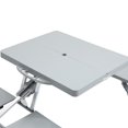 thumbnail image 4 of Folding Picnic Table with Seats and Umbrella Hole, Portable Camping Chairs Set, 4-Seat, Aluminum Frame, Gray, 4 of 11
