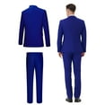 thumbnail image 3 of Beauty-Emily Men's 4-Piece Business Suit Set, Jacket, Vest, Pants, Waistband, V-Neck, for Weddings, Dances, Business Events, 3 of 8