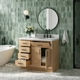 thumbnail image 5 of Ariel Hepburn 42 Inch Single Oval Sink Bathroom Vanity With Carrara White Quartz Countertop 1.5 Inch Edge In Oak, 5 of 10