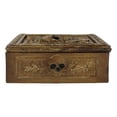 thumbnail image 2 of Rustic Bronzed Tooled Floral Mayan Aztec Skull Wicca Tarot Cards Decorative Box, 2 of 9