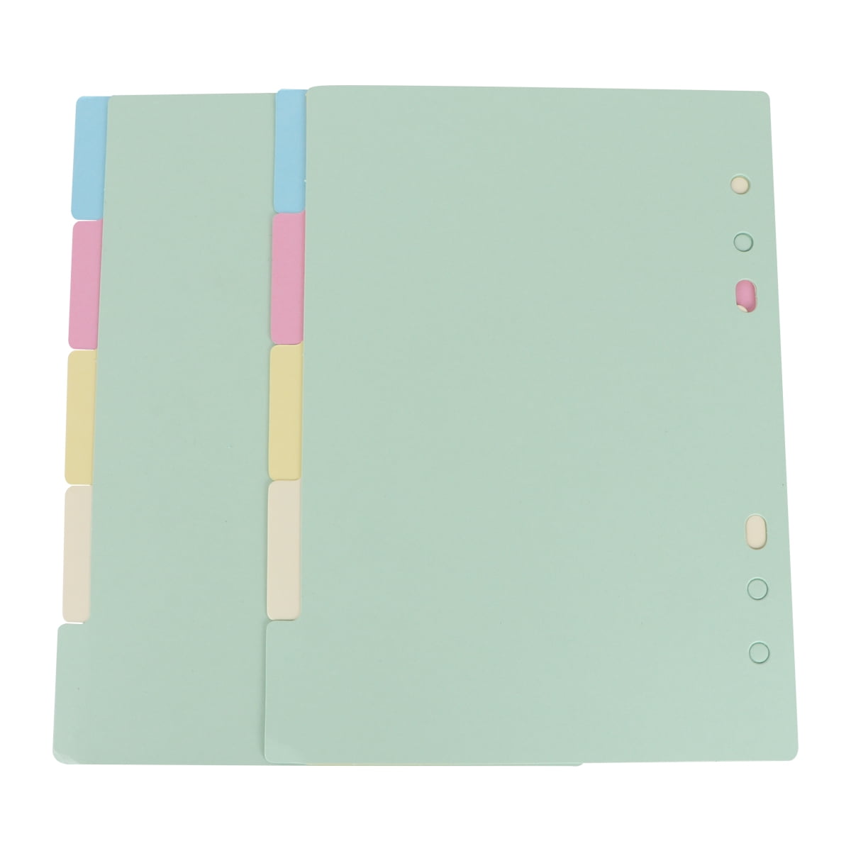 2 Sets 5 Colors Tab Dividers A5 Index Classified Lables 6-Holes Colorful Filler Project Sorter Pages for Ring Binders Planner Notebook (A5)