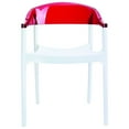thumbnail image 3 of Luxury Commercial Living 32" White and Red Transparent Stackable Outdoor Patio Dining Arm Chair, 3 of 8