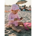 thumbnail image 5 of BemeyourBBs Toddler Baby Girl One Piece Swimsuit with Sun Hat Infant Baby Girl Bathing Suit Rash Guard Bow Print Long Sleeve Round Neck Ruffle Swimwear Summer Pool Beachwear, 5 of 9