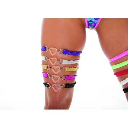 

Shirley of Hollywood GARTERS GLIMMER WITH HEARTS BODYSHOTZ - O/S / HOT PINK