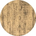 thumbnail image 1 of Ahgly Company Indoor Round Oriental Brown Industrial Area Rugs, 8' Round, 1 of 4