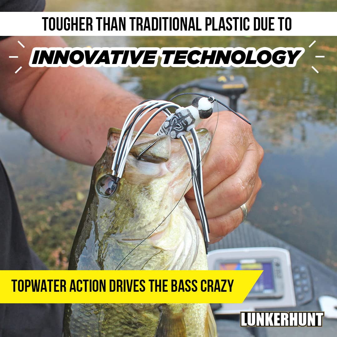 (2 pack) Lunkerhunt Dragonfly Fishing Lures | Most Realistic Weedless Bass Fishing Lure | Great Top Water Bass Fishing Lure with Double Skirted Wings | Perfect for Bass, Trouth and Pike, Weedless Bait